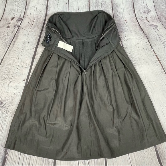 GAP women's NWT silk blend strapless dress slate grey floral applique size 2 - Picture 9 of 15